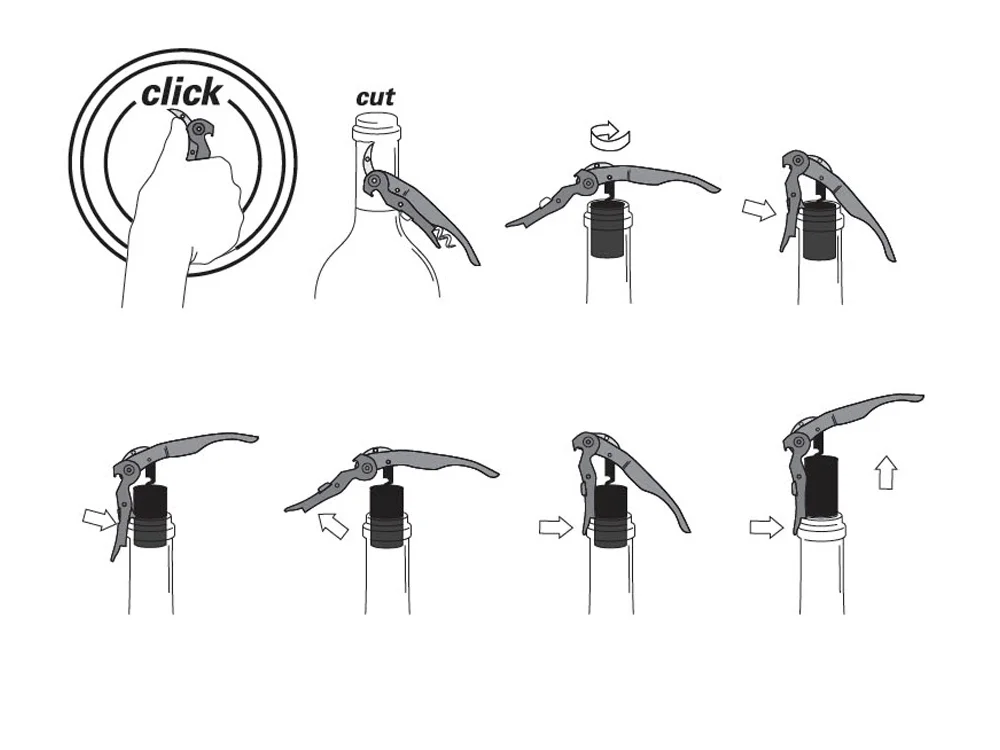 Подарочный винный набор ClickCut Set серебристый - фото 18