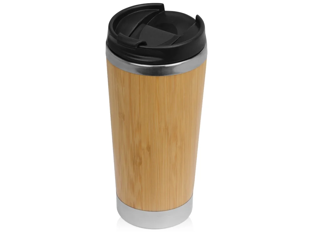 Термокружка Stem с бамбуковым корпусом натуральный/серебристый 420 мл