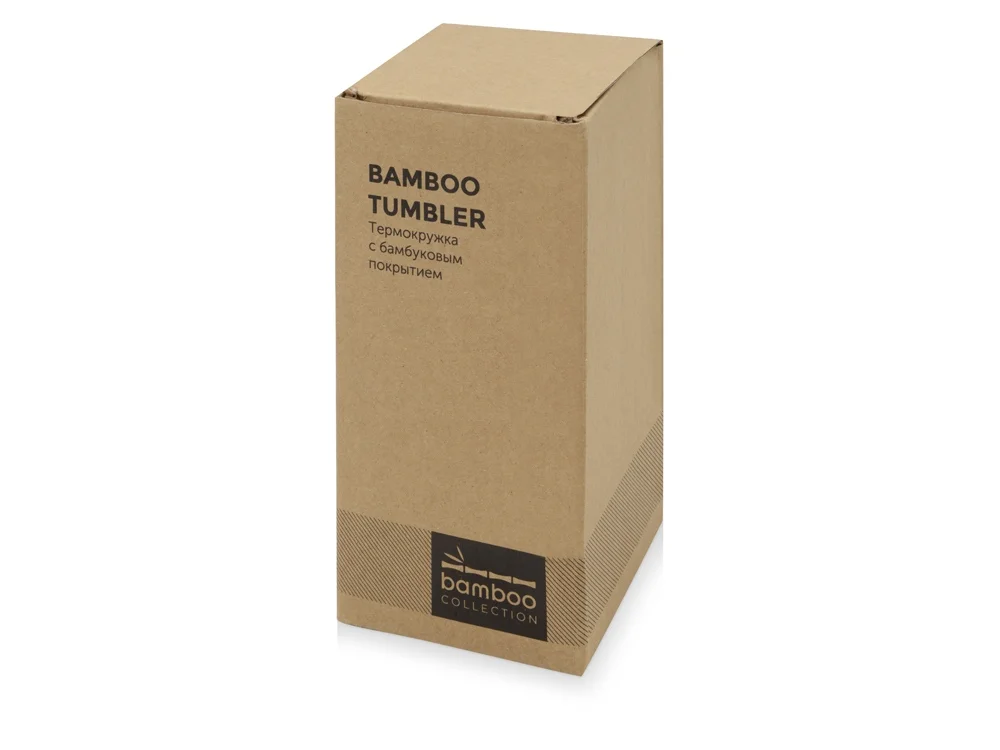 Термокружка Stem с бамбуковым корпусом натуральный/серебристый 420 мл - фото 4