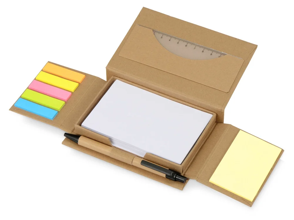 Канцелярский набор для записей Stick box натуральный - фото 1