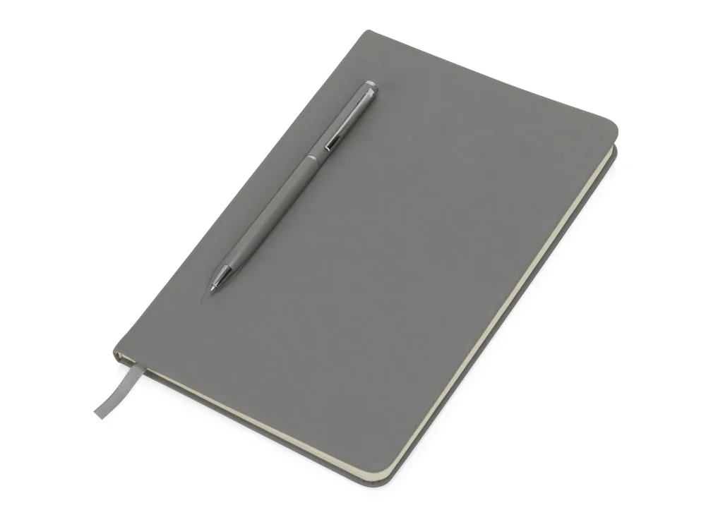Блокнот А5 Magnet soft-touch с магнитным держателем для ручки серый A5 - фото 2