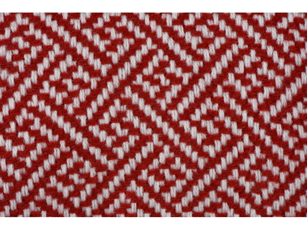 Плед акриловый с белой бахромой Tassel красный - фото 4