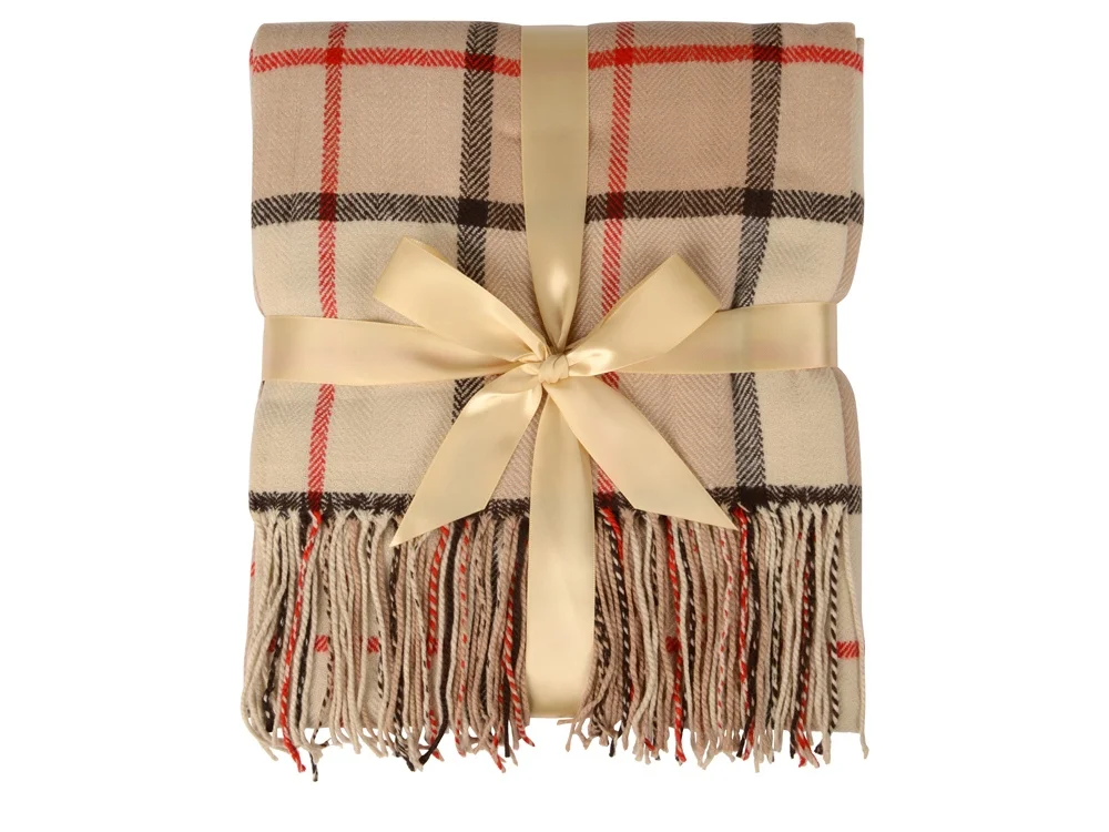 Плед акриловый Tartan бежевый - фото 3