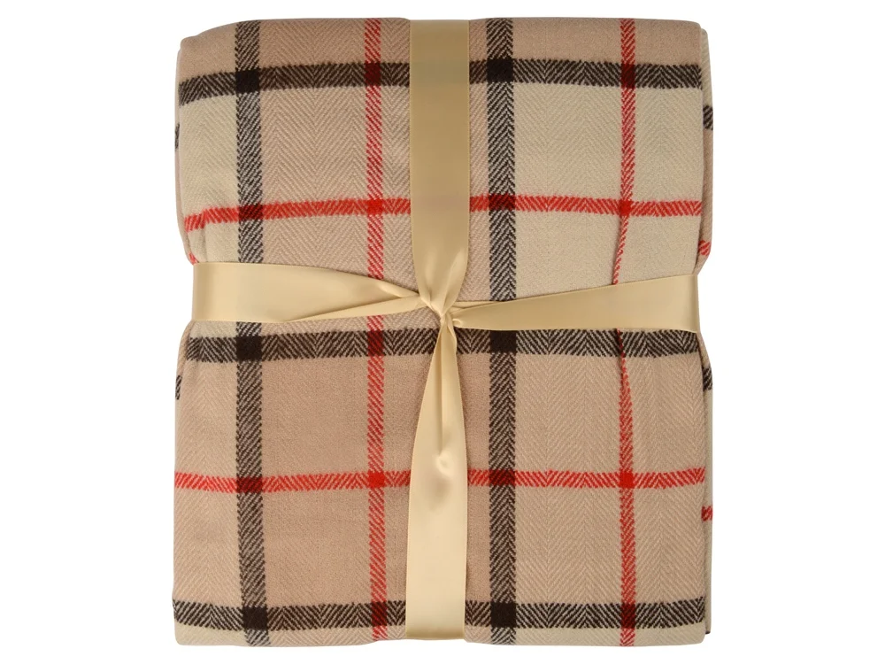 Плед акриловый Tartan бежевый - фото 4