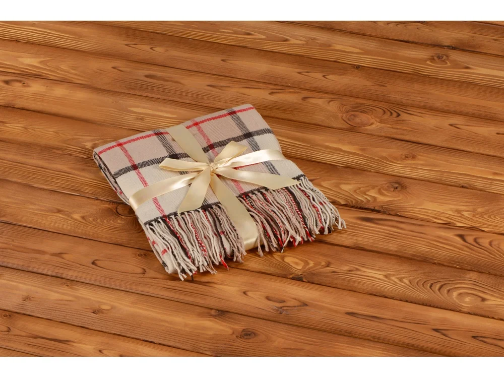 Плед акриловый Tartan бежевый - фото 6