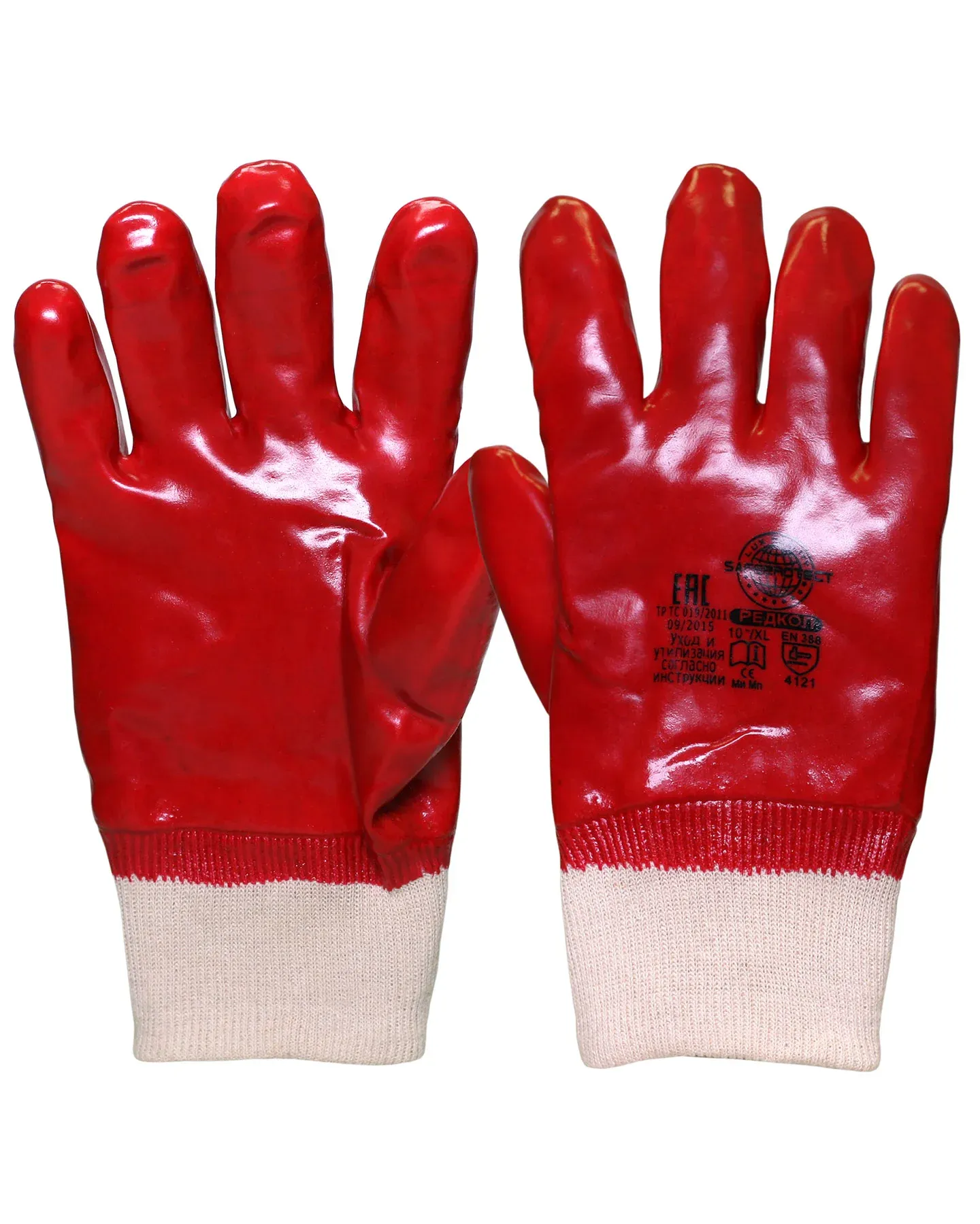 Перчатки РЕДКОЛ Safeprotect® джерси+ПВХ 10